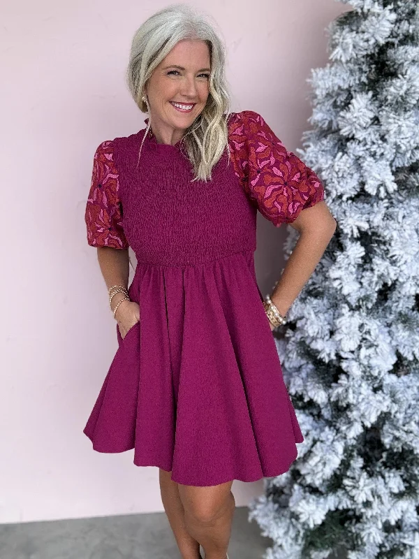 A-Lister Embroidered Dress