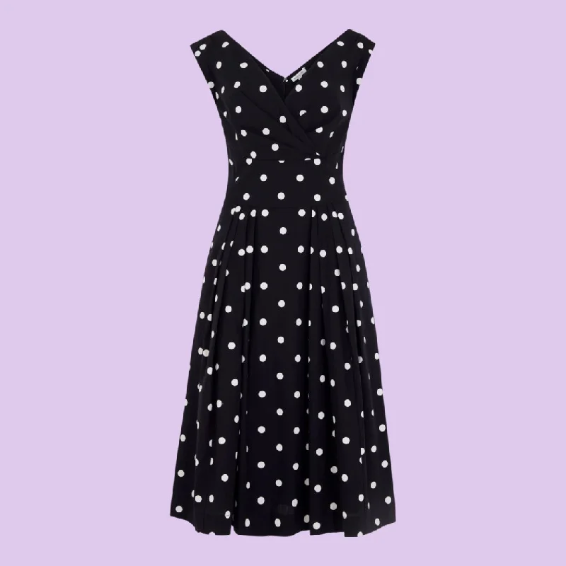 Emily & Fin Florence Liquorice Spot Dress - SMALL