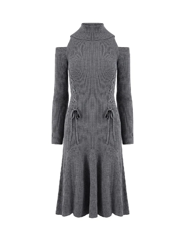 MARYLING Gray strapless slim dress woman skirt