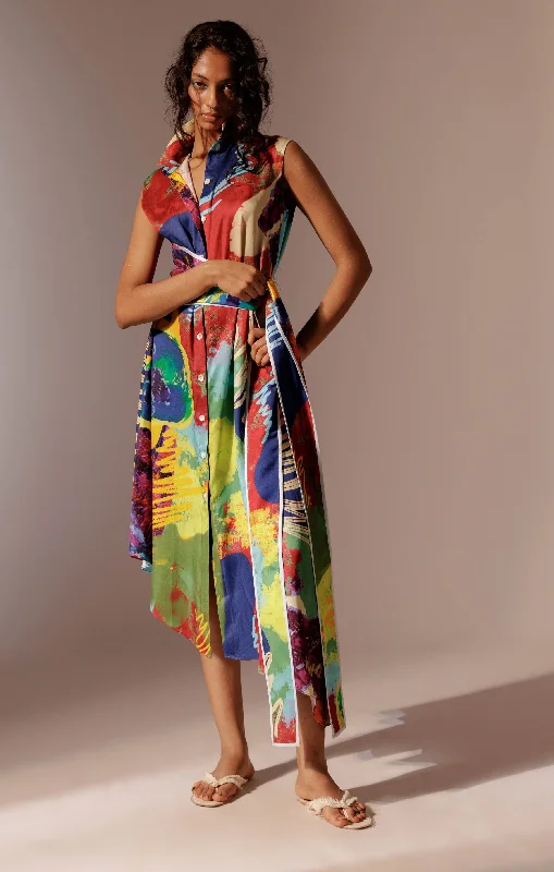 Calypso tie-up dress