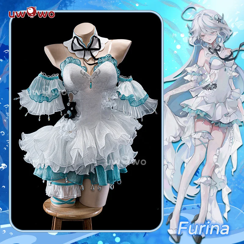 【In Stock】Uwowo Genshin Impact Fanart Furina Focalors Mermaid Insipired Fairy Dress Cosplay Costume