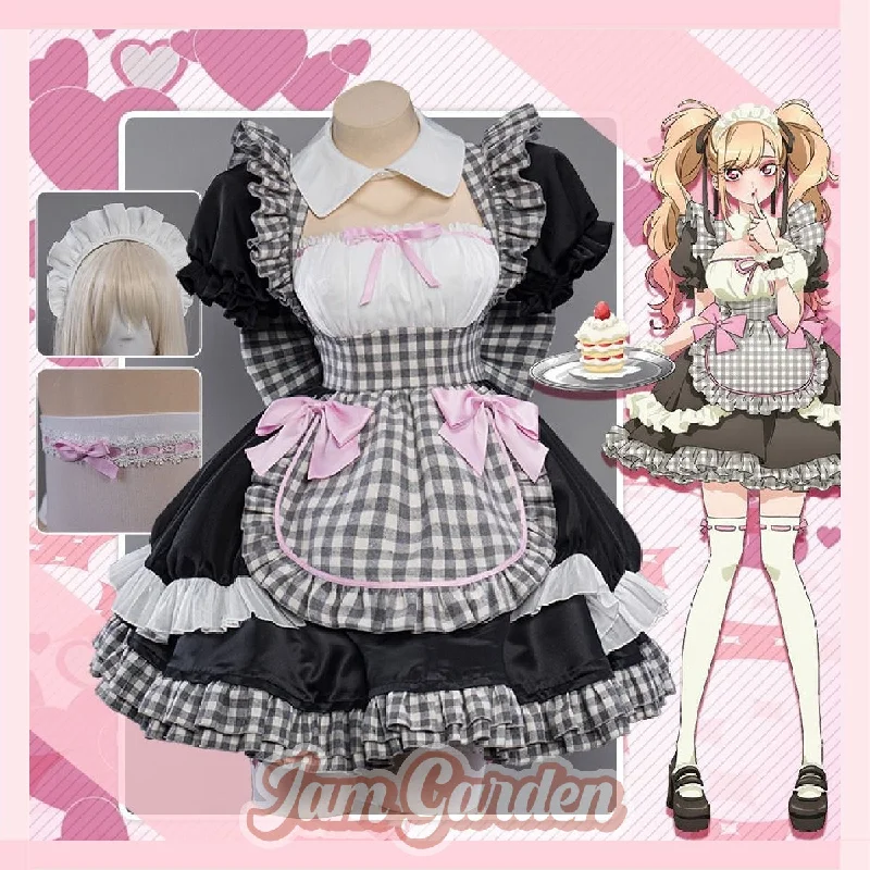 My Dress-Up Darling KITAGAWA MARIN plaid maid cosplay costume