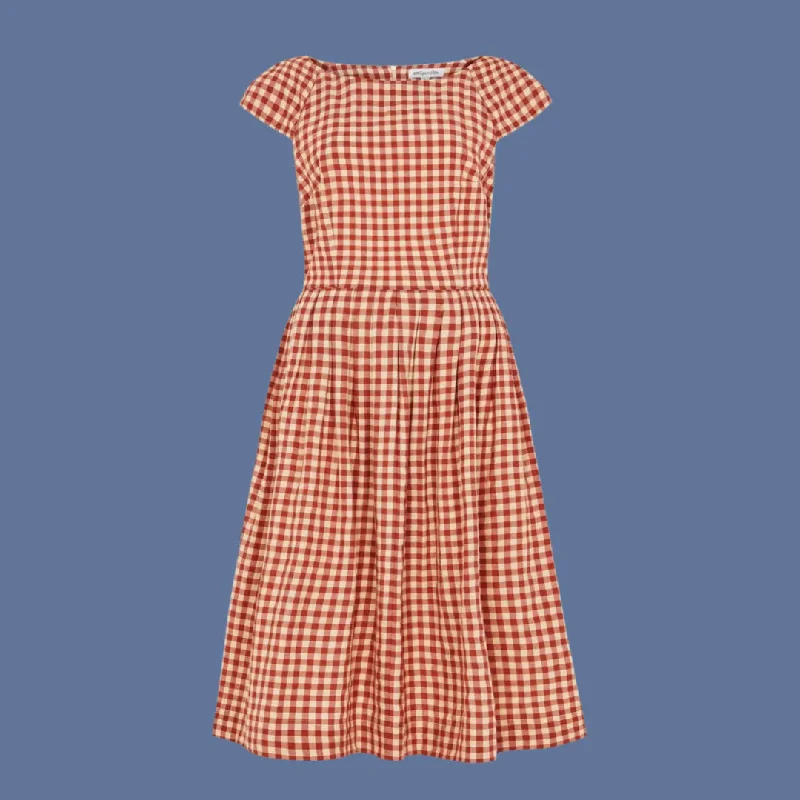 Emily & Fin Claudia Amber Check Dress - LARGE