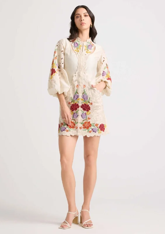 Ivory cutout detail dress