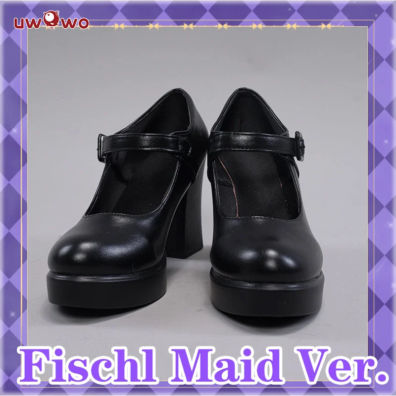 【Pre-sale】Uwowo Genshin Impact Fanart  Cosplay Shoes Fischl Maid Dress Cosplay Shoes