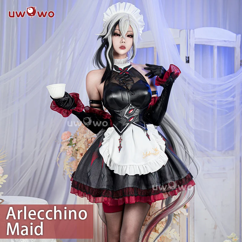 【In Stock】Uwowo Genshin Impact "The Knave" Arlecchino Maid Dress Cospaly Costume