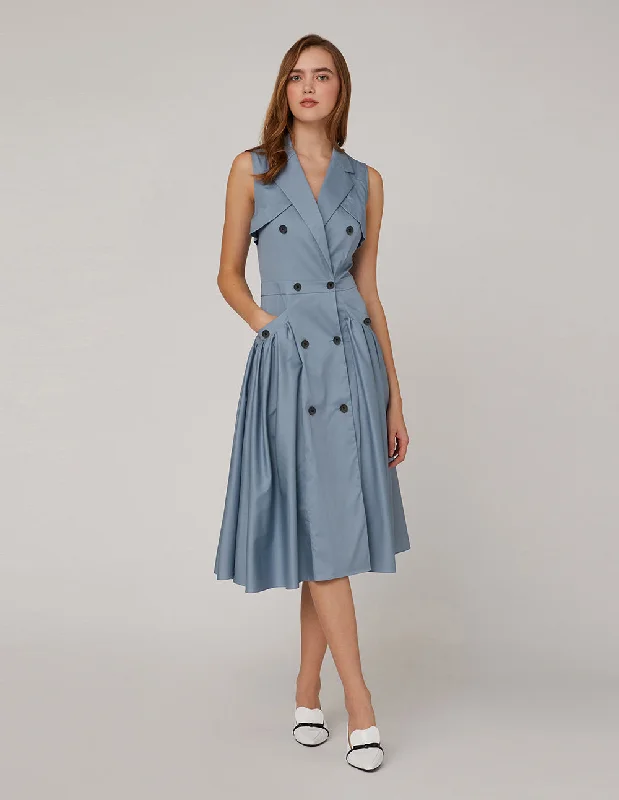 MARYLING Double breasted buttons lapels dress