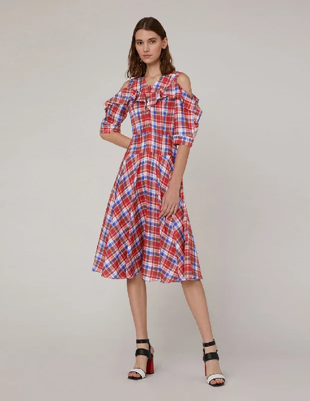 MARYLING Off shoulder mid-sleeve dress