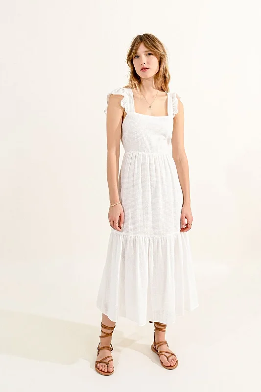 Open Back Ruffle Sleeve Dress