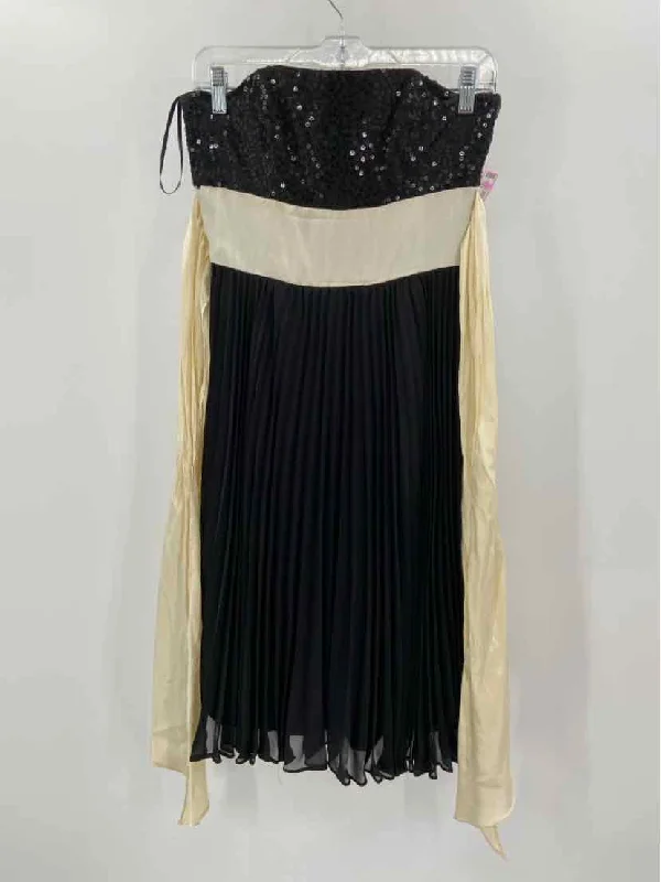 Pre-Owned Betsey Johnson Black Size 4 Knee Length Strapless Dress