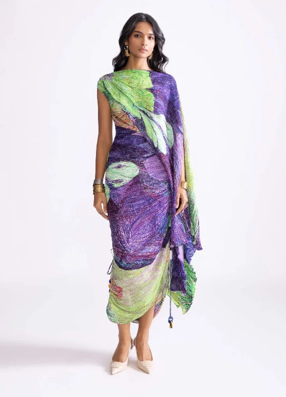 Kathy micro pleat kaftan dress