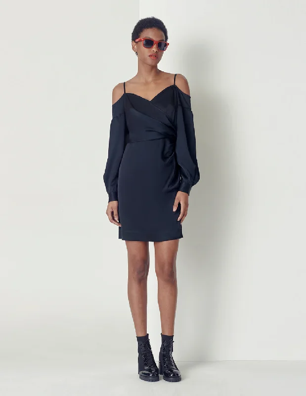 MARYLING OFF-SHOULDER LONG SLEEVES STRAP DRESS