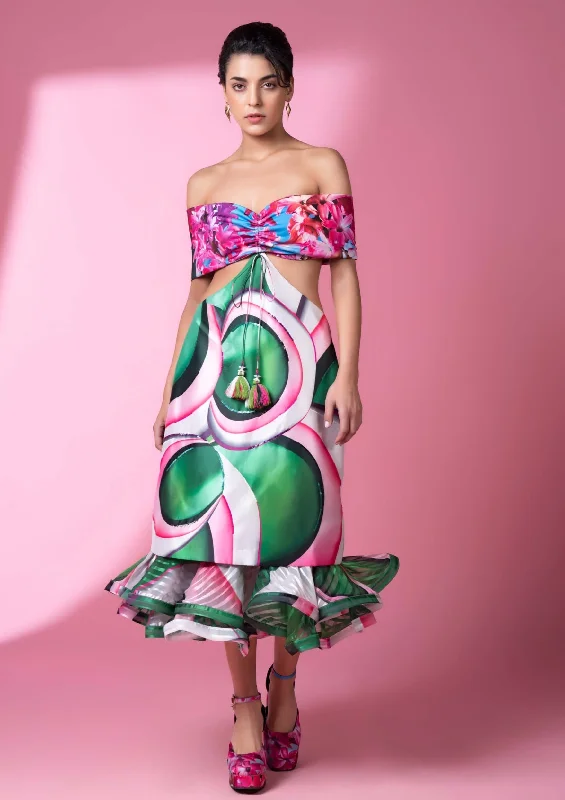 Murano glass art embroidered doll dress