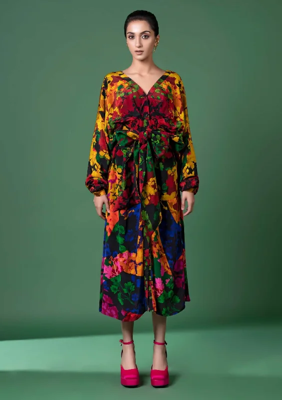 Arcadia print pleated dress
