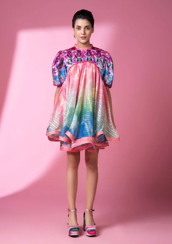 Evening bloom embroidered doll dress