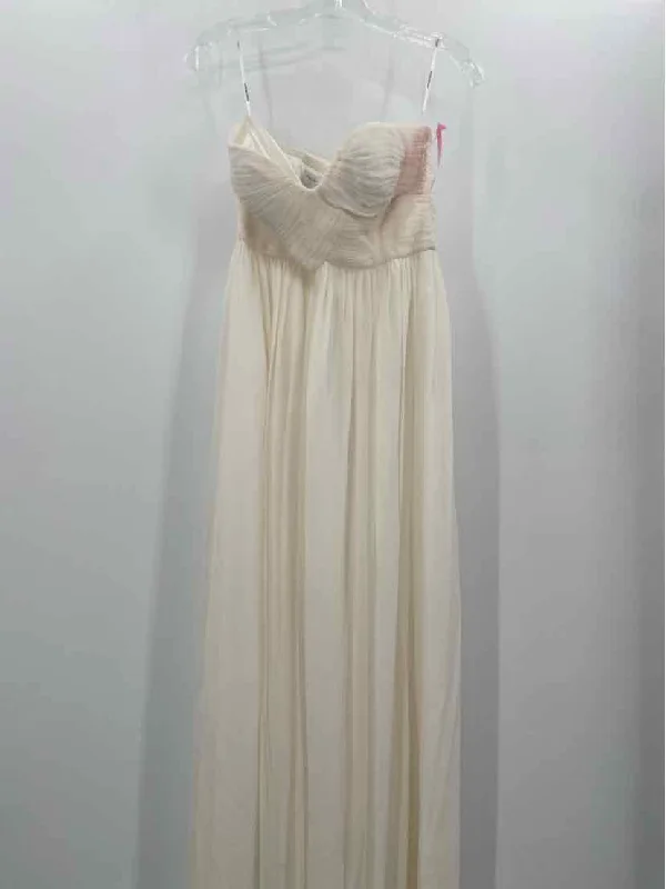 Pre-Owned Donna Morgan White Size 0 Maxi Strapless Dress