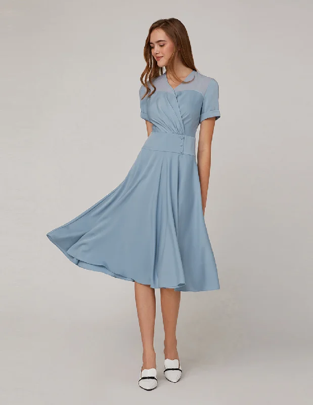 MARYLING Light and transparent neckline dress