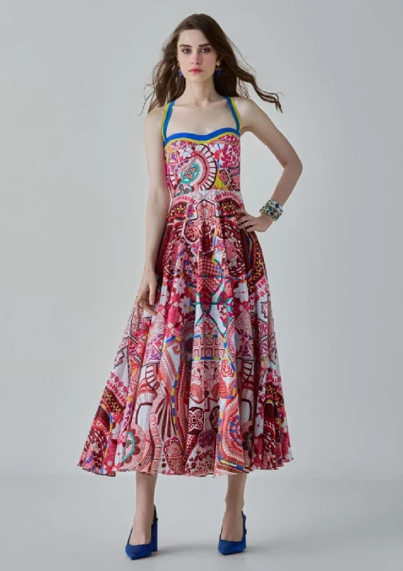 Marilyn paisley flared frock dress