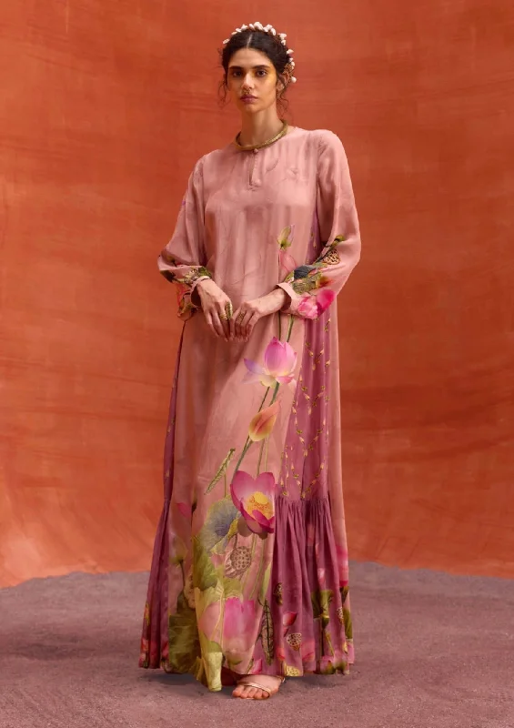Naira jalabiya dusty pink dress
