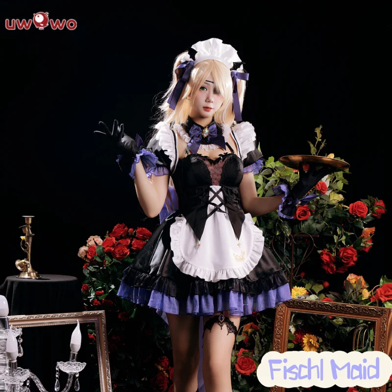 【In Stock】Uwowo Genshin Impact Fanart Fischl Maid Dress Cosplay Costume