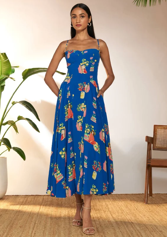 Blue tangy tango corset dress