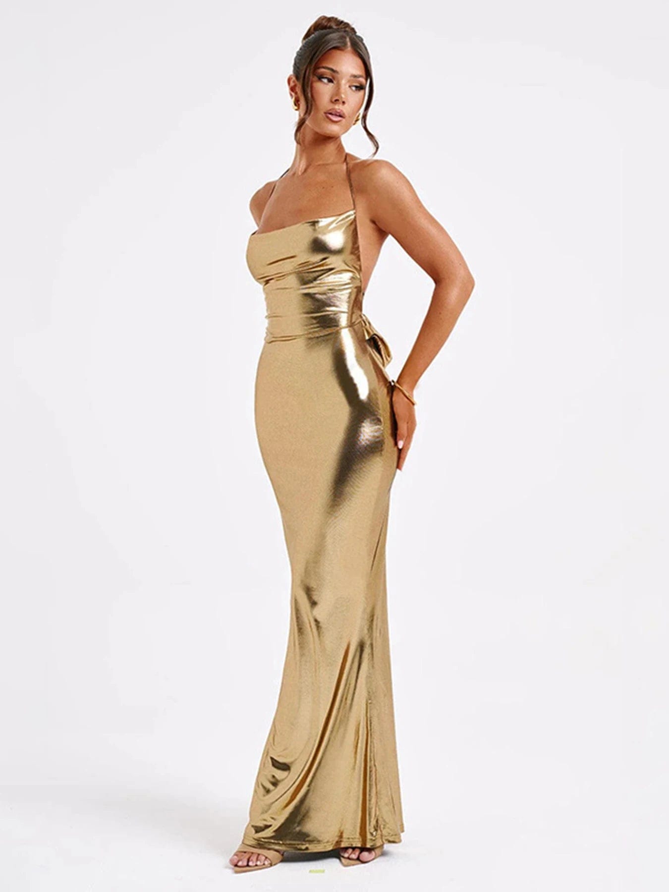 Backless Halter Bandage Dress