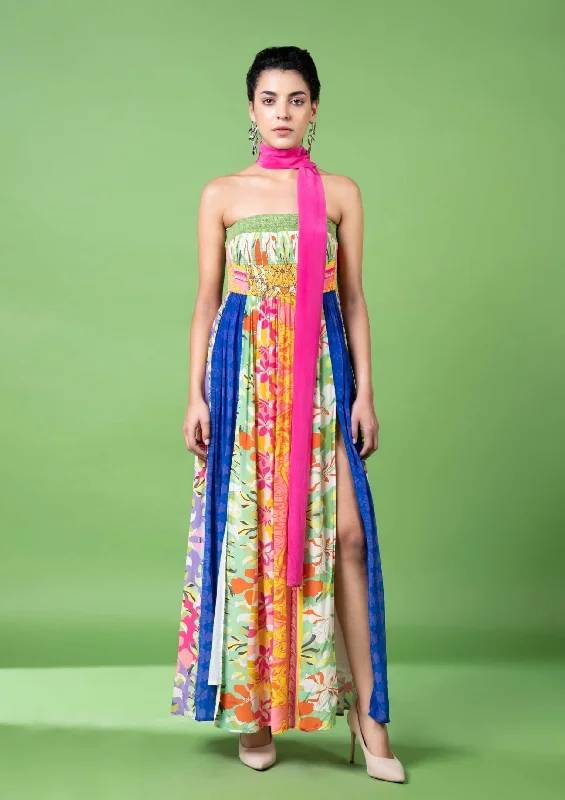 Mix floral printed dress