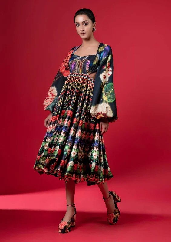 Night bloom balloon dress