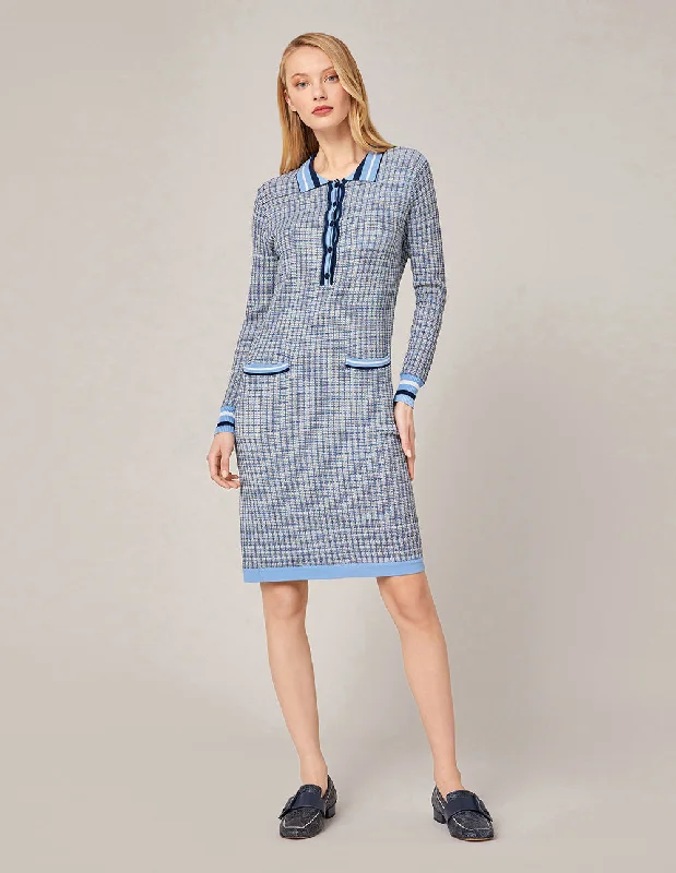 MARYLING MODERN KNITTED TWEED DRESS