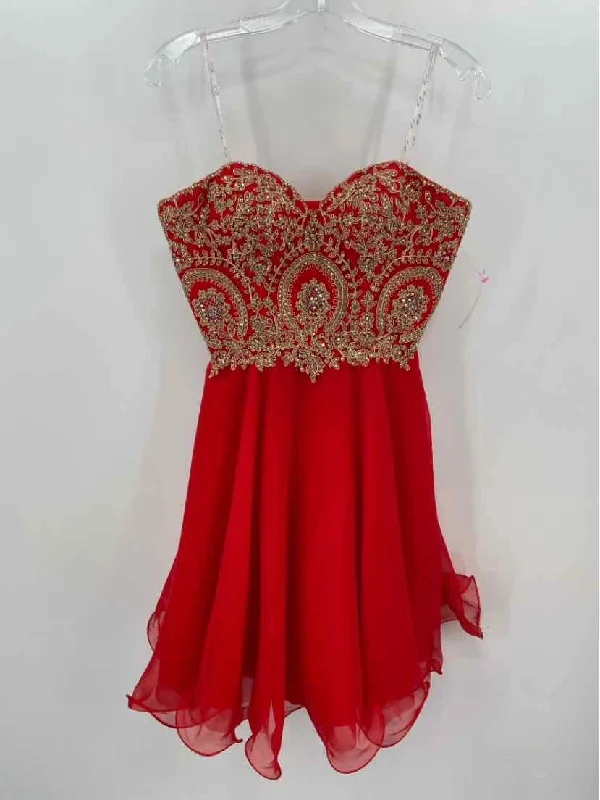 Pre-Owned Camille La Vie Red Size 2 Short Strapless Dress