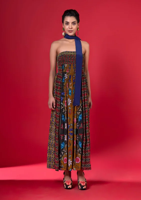 Sylvan printed smocked dress