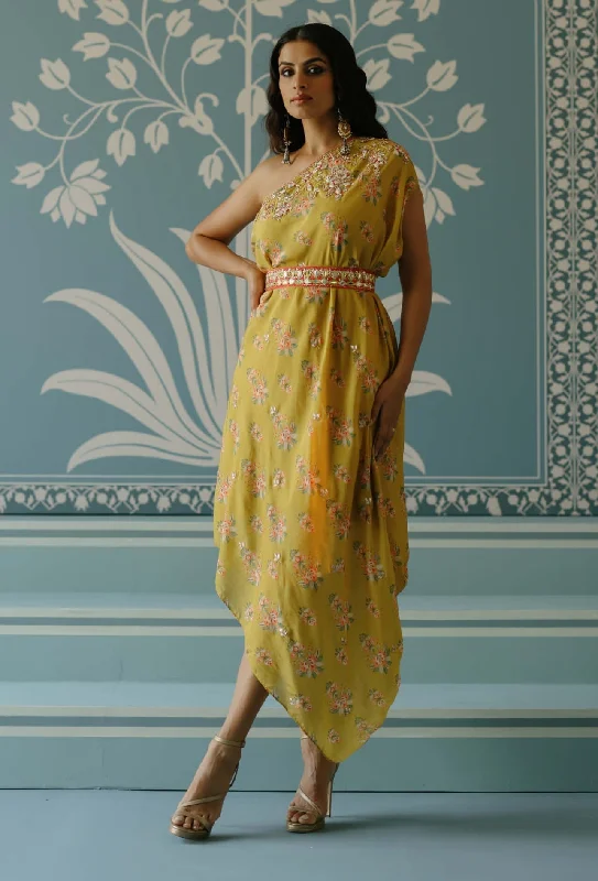 Zoya mustard dress