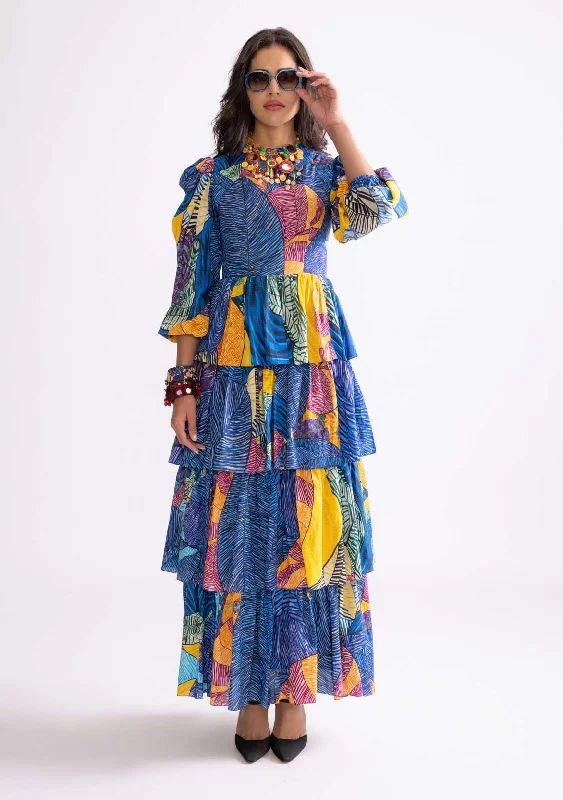 Adalynn blue tiered dress
