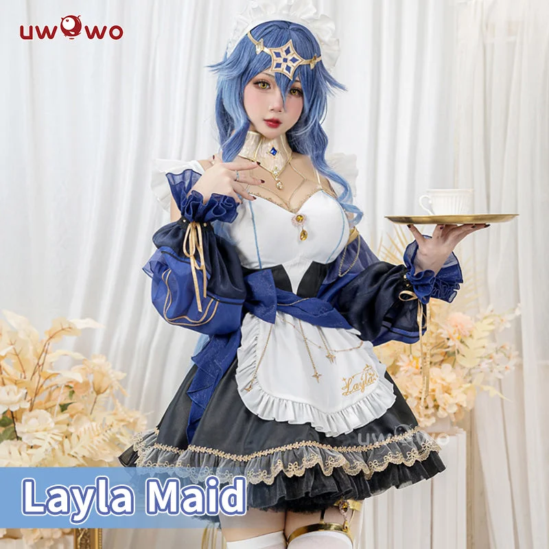 [Last Batch]【In Stock】Exclusive Uwowo Genshin Impact Fanart Layla Maid Dress Cosplay Costume