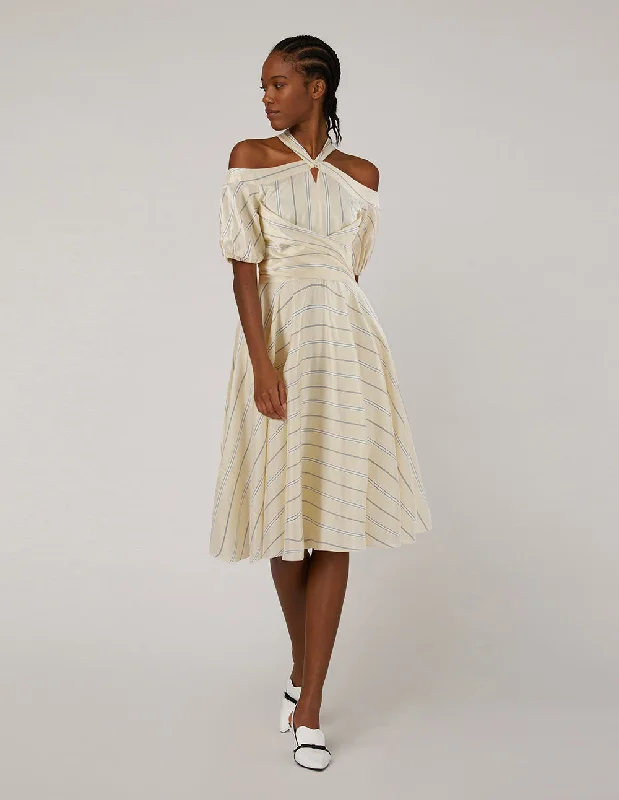 MARYLING Striped print V-neck dress