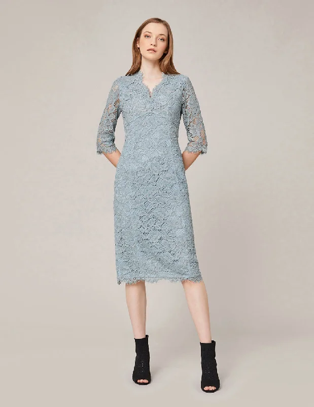 MARYLING V-NECK FORM-FIT COCKTAIL DRESS