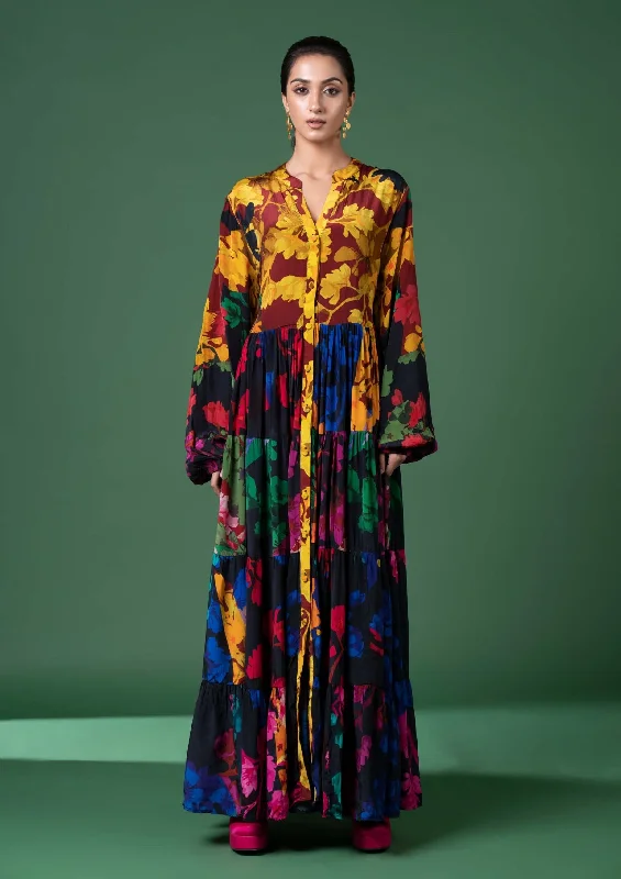 Arcadia print tier dress