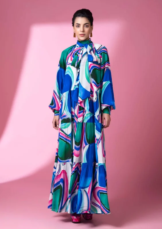 Blue murano glass art tier dress