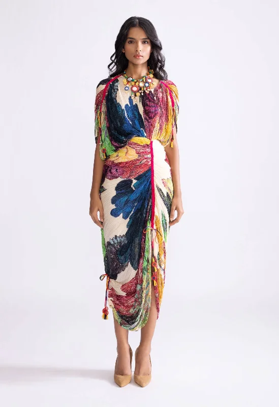 Zia micro pleat kaftan style dress
