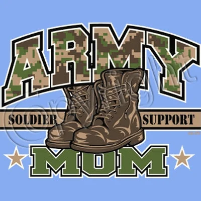 Army Mom T Shirt Cozy Printed Short Shirt