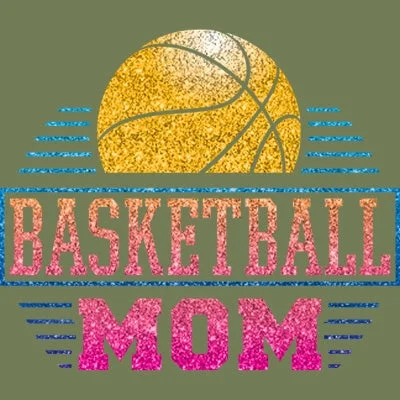 Basketball Mom - Glitter T Shirt Comfortable Summer Short Shirt