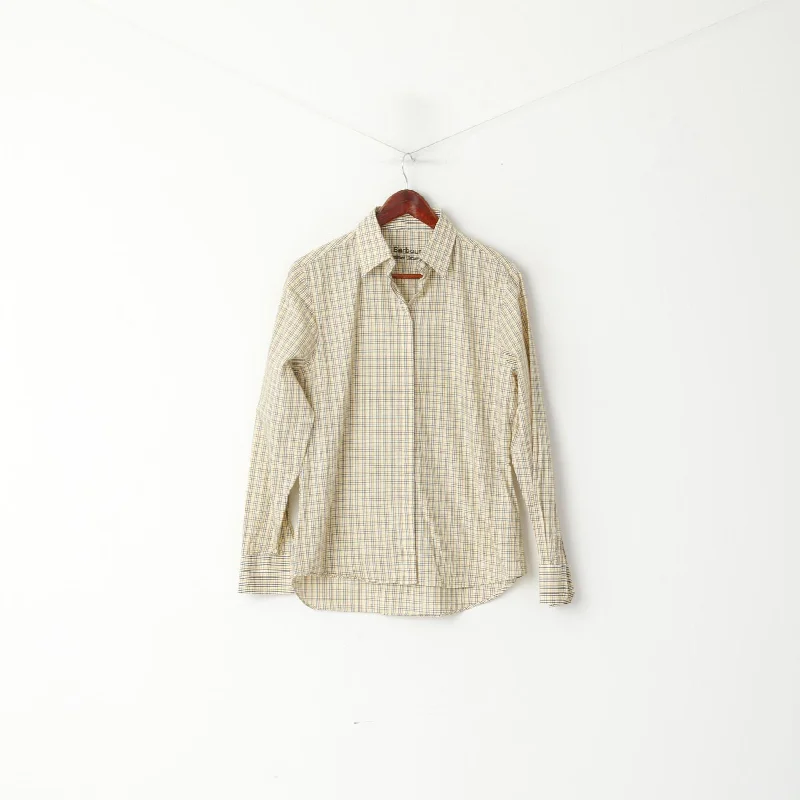 Barbour Women 12 38 M Casual Shirt Yellow Check Long Sleeve Tattersall Cotton Top Casual Loose Short Sleeve Barbour Women 12 38 M Casual Shirt Yellow Check Long Sleeve Tattersall Cotton Top Casual Loose Short Sleeve