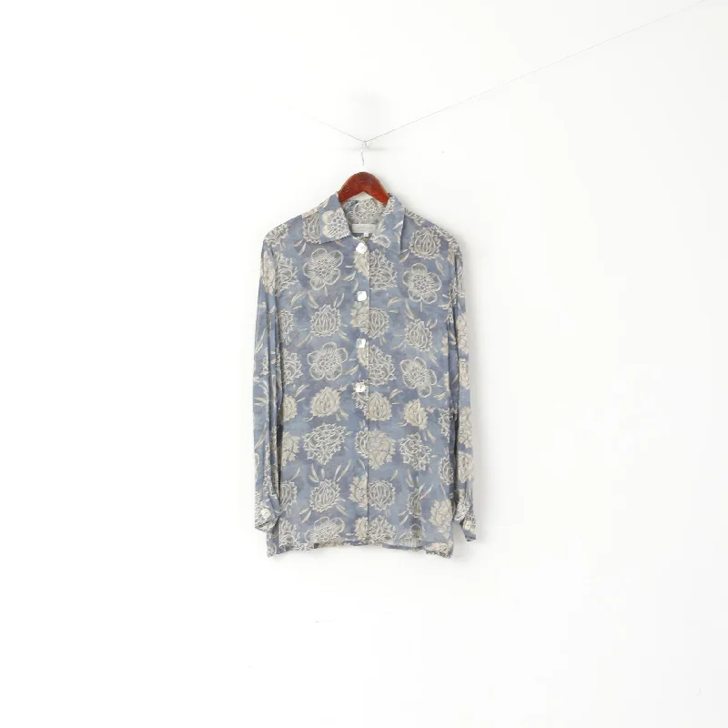 Marc Aurel Women 36 M Casual Shirt Blue Viscose Translucent Material Elegant Top Classic Casual Short Sleeve Marc Aurel Women 36 M Casual Shirt Blue Viscose Translucent Material Elegant Top Classic Casual Short Sleeve