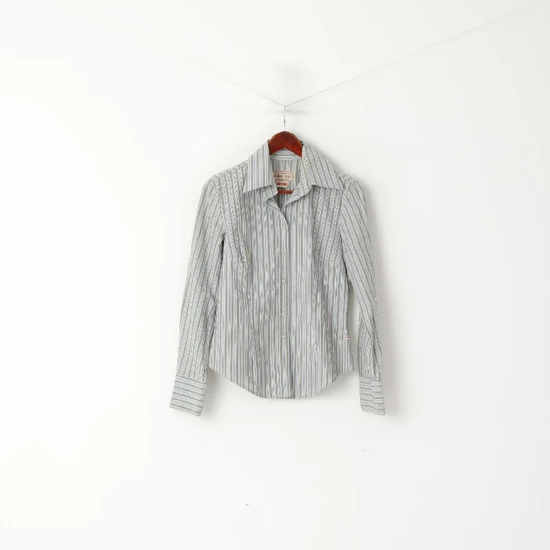 Marlboro Classics Women M Casual Shirt Blue Striped Cotton Extra Slim Long Sleeve Top Casual Boxy Short Shirt Marlboro Classics Women M Casual Shirt Blue Striped Cotton Extra Slim Long Sleeve Top Casual Boxy Short Shirt