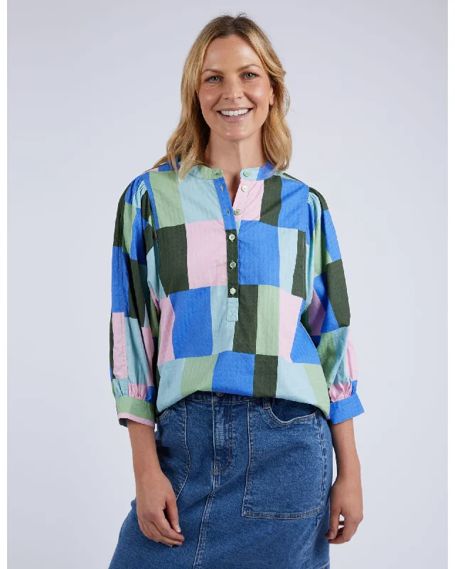 Elm - Odyssey Shirt - Multi Classic Short Sleeve Blouse