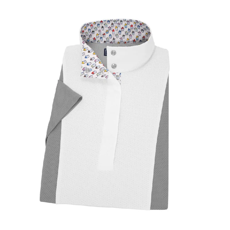 Essex Classics Ladies Luna Hunter Performance Snow Cone Gray Short Sleeve Show Shirt Classic Solid Short Shirt Essex Classics Ladies Luna Hunter Performance Snow Cone Gray Short Sleeve Show Shirt Classic Solid Short Shirt