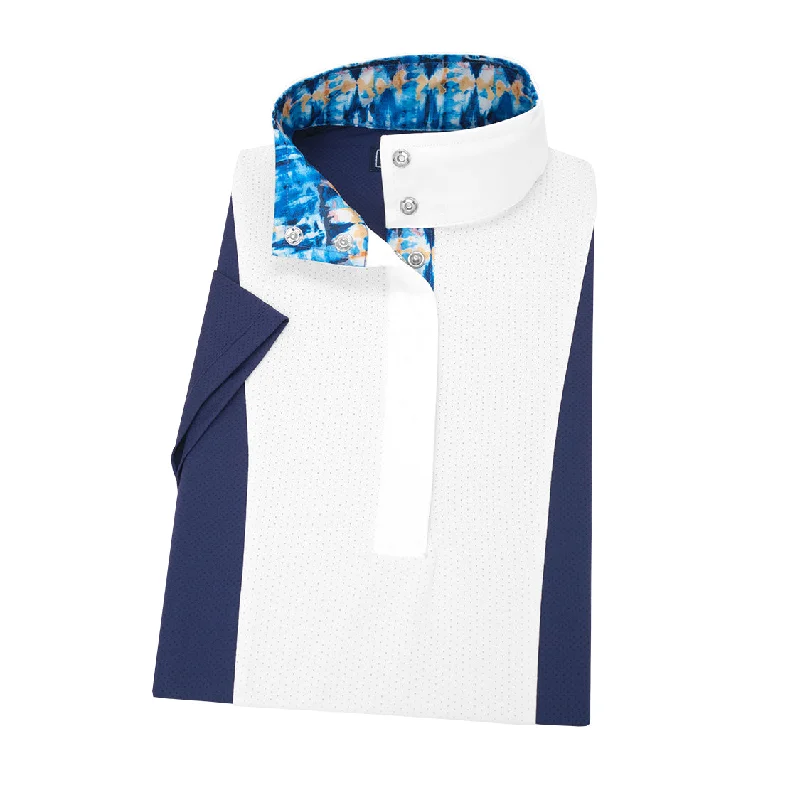 Essex Classics Ladies Luna Performance Tie Dye Ladies Navy Short Sleeve Show Shirt Relaxed Fit Short Blouse Essex Classics Ladies Luna Performance Tie Dye Ladies Navy Short Sleeve Show Shirt Relaxed Fit Short Blouse