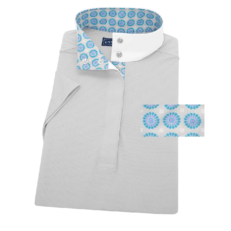 Essex Classics Ladies Medallion “Dusk” Grey Jumper Performance Short Sleeve Show Shirt Fashionable Tied Short Sleeve Essex Classics Ladies Medallion “Dusk” Grey Jumper Performance Short Sleeve Show Shirt Fashionable Tied Short Sleeve