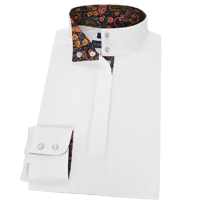 Essex Classics Ladies Mod Paisley Straight Collar Talent Yarn Show Shirt Fashionable Rounded Short Shirt Essex Classics Ladies Mod Paisley Straight Collar Talent Yarn Show Shirt Fashionable Rounded Short Shirt