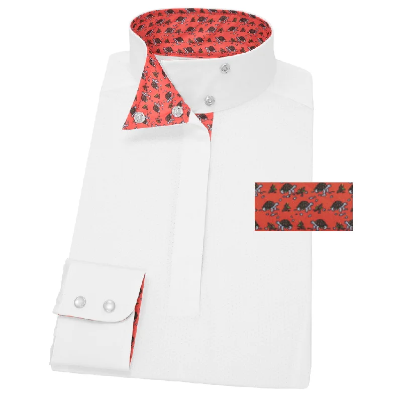 Essex Classics Ladies Tortoise Talent Yarn Wrap Collar Show Shirt Fashionable Cuffed Short Sleeve Essex Classics Ladies Tortoise Talent Yarn Wrap Collar Show Shirt Fashionable Cuffed Short Sleeve